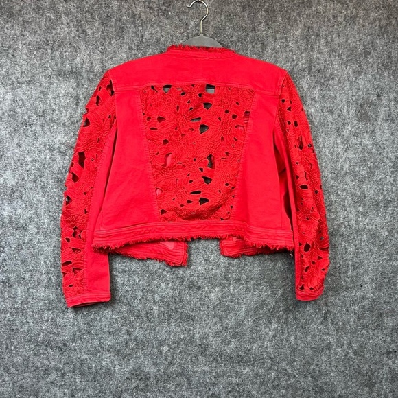 Peter Nygard Vibrant Red Fringe Jacket Size L - Picture 3 of 11